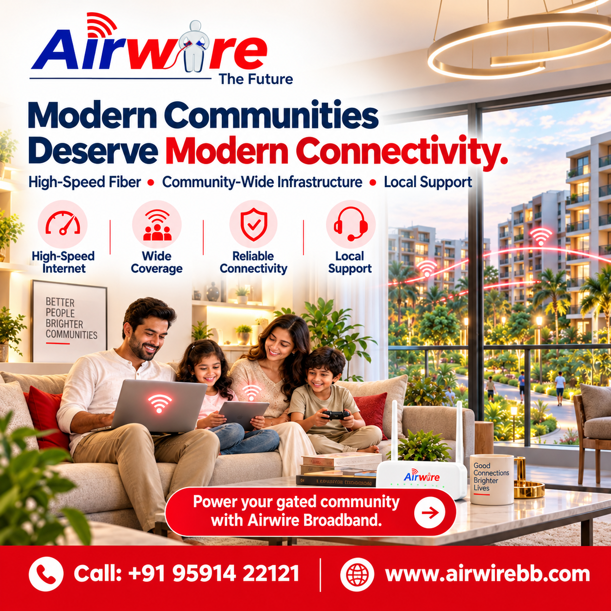 Airwire Broadband Connection in choodasandra, Low-cost internet